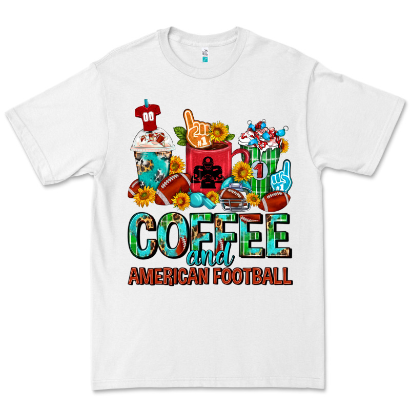Coffee And American Football Coffee Cups Premium Tee by FaDigitalArtStudio | Teevron