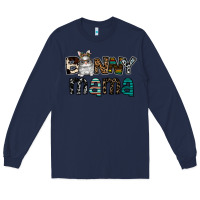 Navy Bunny mama Long Sleeve Tee - CowhideDigitalArt