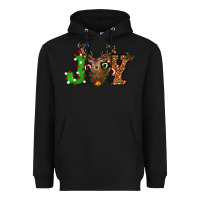 Black Christmas Joy Reindeer Heavyweight Hoodie - RanaPortraitStore
