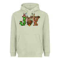 Matcha Christmas Joy Reindeer Heavyweight Hoodie - RanaPortraitStore