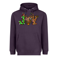 Plum Christmas Joy Reindeer Heavyweight Hoodie - RanaPortraitStore