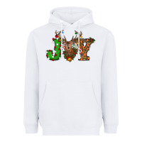 White Christmas Joy Reindeer Heavyweight Hoodie - RanaPortraitStore