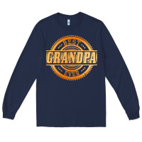 Navy best grandpa Long Sleeve Tee - DesigneFamous