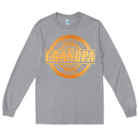 Heather Grey best grandpa Long Sleeve Tee - DesigneFamous
