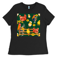 Black farm life seamless pattern Ladies Tee - FaDigitalArtStudio