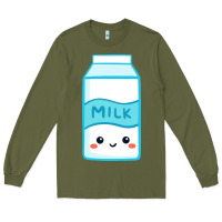 Army Green milk Long Sleeve Tee - DesigneFamous