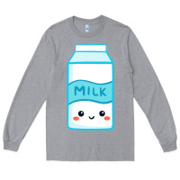 Heather Grey milk Long Sleeve Tee - DesigneFamous