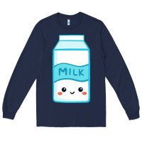 Navy milk Long Sleeve Tee - DesigneFamous