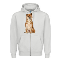 Dove Grey shiba inu Zipper Hoodie - RanaPortraitStore