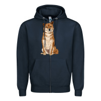 Navy shiba inu Zipper Hoodie - RanaPortraitStore