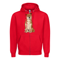 Red shiba inu Zipper Hoodie - RanaPortraitStore