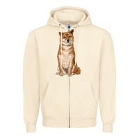 Sandshell shiba inu Zipper Hoodie - RanaPortraitStore