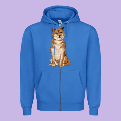 Shiba Inu Zipper Hoodie Designed By Ranaportraitstore