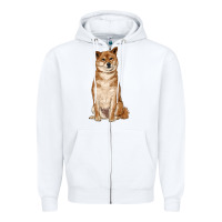 White shiba inu Zipper Hoodie - RanaPortraitStore