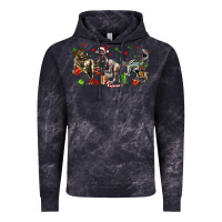 Cloud Black Three Christmas Dinosaurs Vintage Hoodie - LillyAllenDesigns