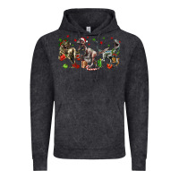 Vintage Black Three Christmas Dinosaurs Vintage Hoodie - LillyAllenDesigns