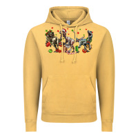 Vintage Mustard Three Christmas Dinosaurs Vintage Hoodie - LillyAllenDesigns