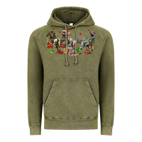 Vintage Olive Three Christmas Dinosaurs Vintage Hoodie - LillyAllenDesigns