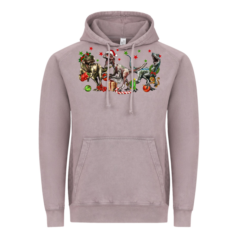 Three Christmas Dinosaurs Vintage Hoodie by LillyAllenDesigns | Teevron