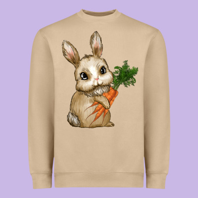 Happy Easter With Bunny And Carrot Heavyweight Sweatshirt Designed By Ranaportraitstore