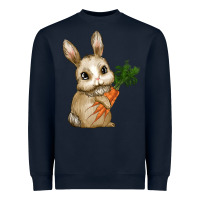Navy Happy Easter With Bunny And Carrot Heavyweight Sweatshirt - RanaPortraitStore