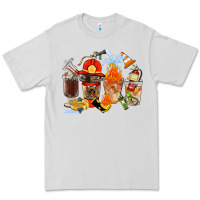 Dove Grey Firefighter Coffee Cups Premium Tee - FaDigitalArtStudio