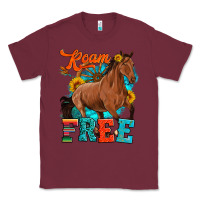 Burgundy roam free galloping Classic Tee - Artiststas
