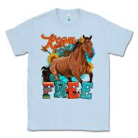Dusty Blue roam free galloping Classic Tee - Artiststas