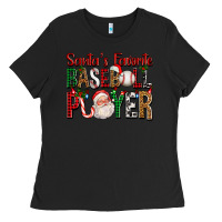Black santa's favorite baseball player for christmas Ladies Tee - FaDigitalArtStudio