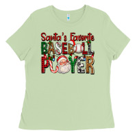 Matcha santa's favorite baseball player for christmas Ladies Tee - FaDigitalArtStudio