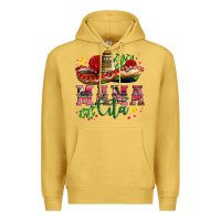 Antique Gold mama cita with sombrero hat and roses Premium Hoodie - Artiststas