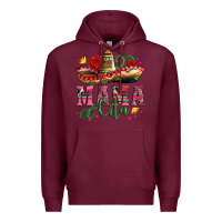 Burgundy mama cita with sombrero hat and roses Premium Hoodie - Artiststas