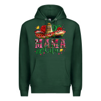 Sports Green mama cita with sombrero hat and roses Premium Hoodie - Artiststas