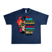 Navy sugar skull women hispanic heritage month Urban Heavy Tee - BundleAndBundleShop