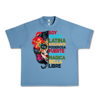Pebble Blue sugar skull women hispanic heritage month Urban Heavy Tee - BundleAndBundleShop