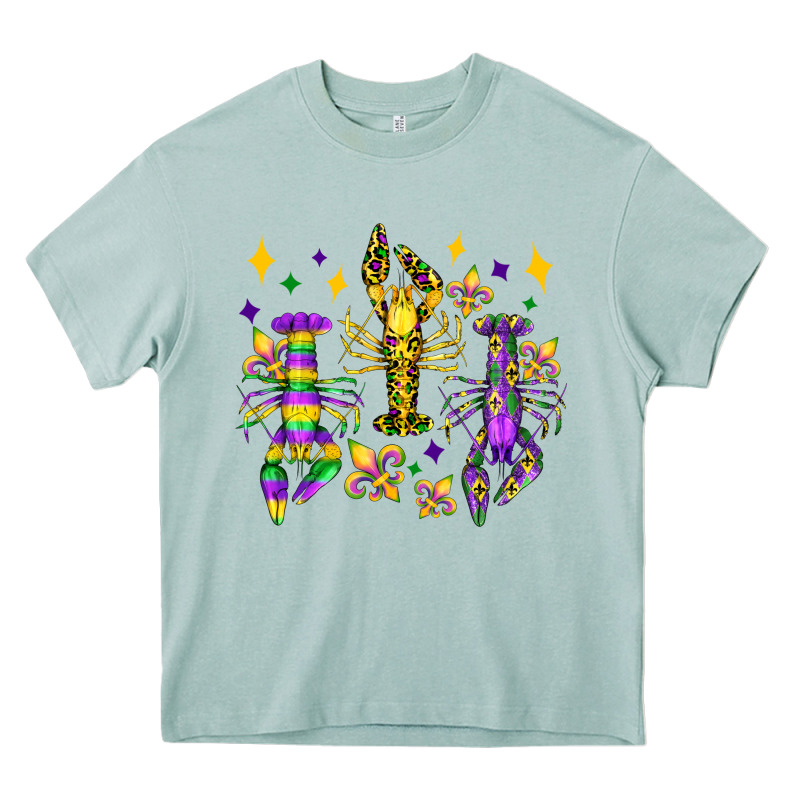 Mardi Gras Craw Fish Olivia Heavy Core Tee by OliviaCreatesArt | Teevron