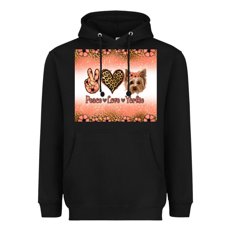 Peace Love Yorkie Heavyweight Hoodie by Jasminsmagicworld | Teevron