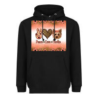Black peace love yorkie Heavyweight Hoodie - Jasminsmagicworld