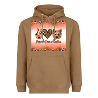 Toasted Coconut peace love yorkie Heavyweight Hoodie - Jasminsmagicworld