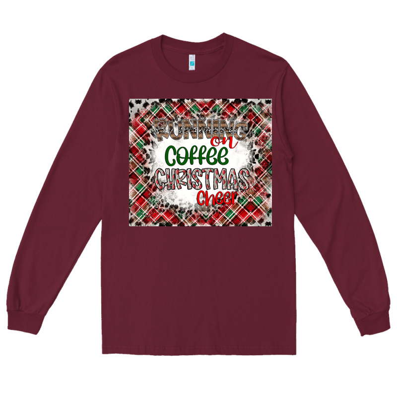 Running On Coffee And Christmas Long Sleeve Tee by CowhideDigitalArt | Teevron