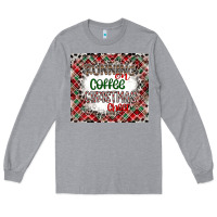 Heather Grey Running on Coffee And Christmas Long Sleeve Tee - CowhideDigitalArt