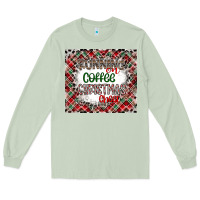 Matcha Running on Coffee And Christmas Long Sleeve Tee - CowhideDigitalArt