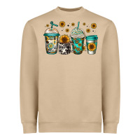 Mushroom sunflowers coffee cups Heavyweight Sweatshirt - Jasminsmagicworld