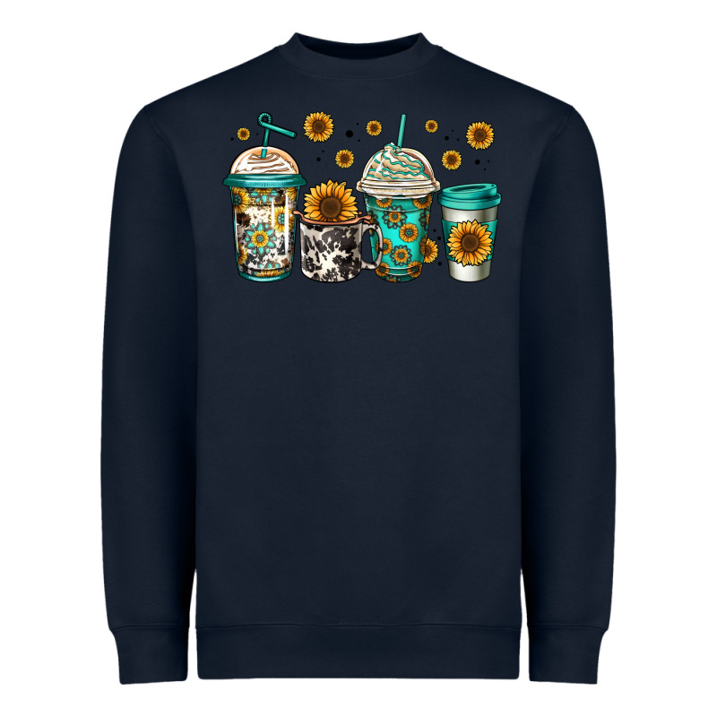 Sunflowers Coffee Cups Heavyweight Sweatshirt by Jasminsmagicworld | Teevron