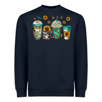 Navy sunflowers coffee cups Heavyweight Sweatshirt - Jasminsmagicworld