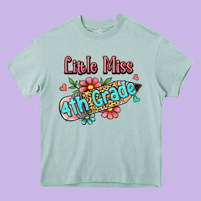 Little Miss Fourth Grade Heavy Core Tee Designed By Jasminsmagicworld