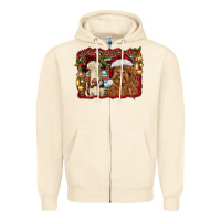 Sandshell christmas heifer and highland cow with serape background Zipper Hoodie - RanaPortraitStore