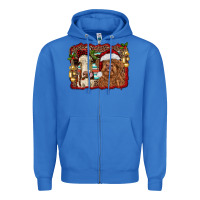 True Royal christmas heifer and highland cow with serape background Zipper Hoodie - RanaPortraitStore