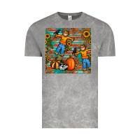 Cloud Rock fall scarecrow seamless pattern Vintage Tee - BundleAndBundleShop