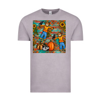 Fall Scarecrow Seamless Pattern Vintage Tee | Teevron